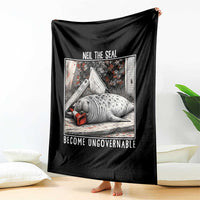 Neil The Seal Become Ungovernable Throw Blanket Vintage Elephant Seal Animal Meme