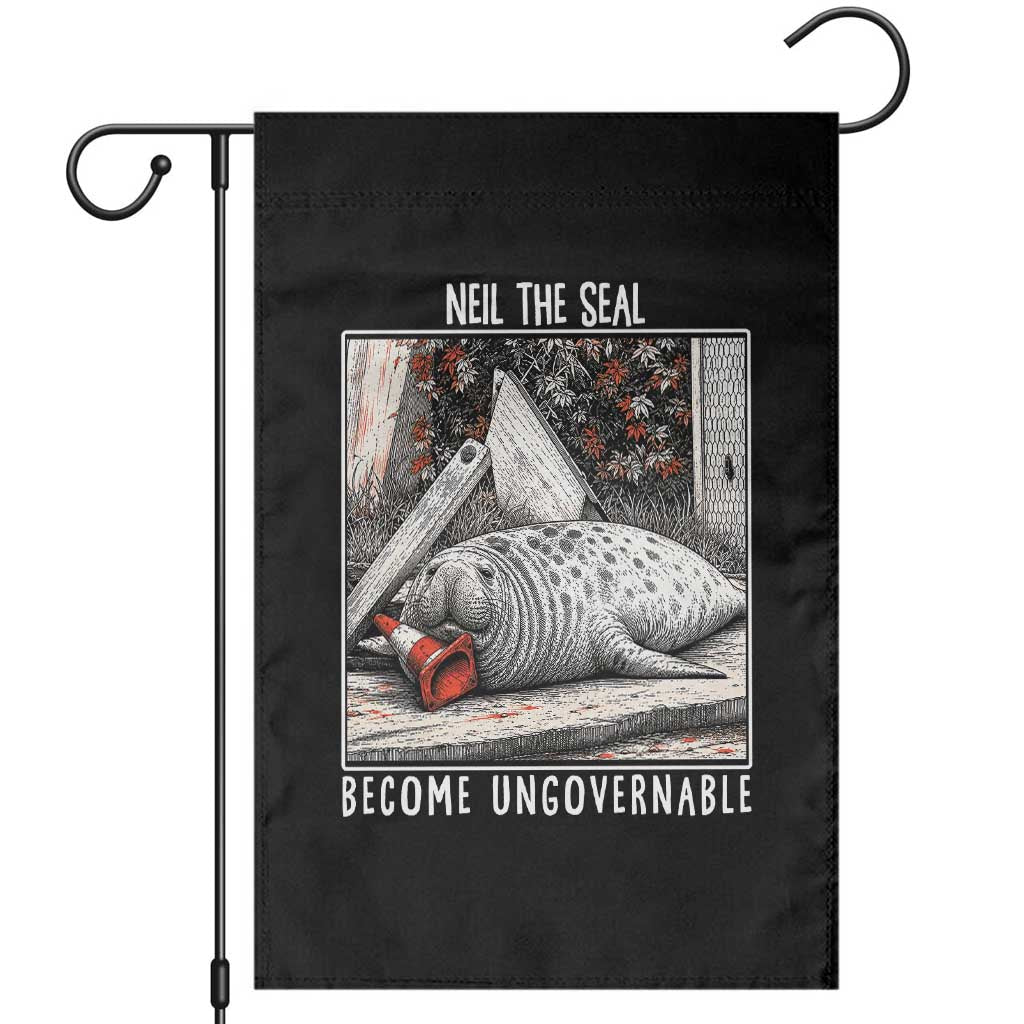 Neil The Seal Become Ungovernable Garden Flag Vintage Elephant Seal Animal Meme