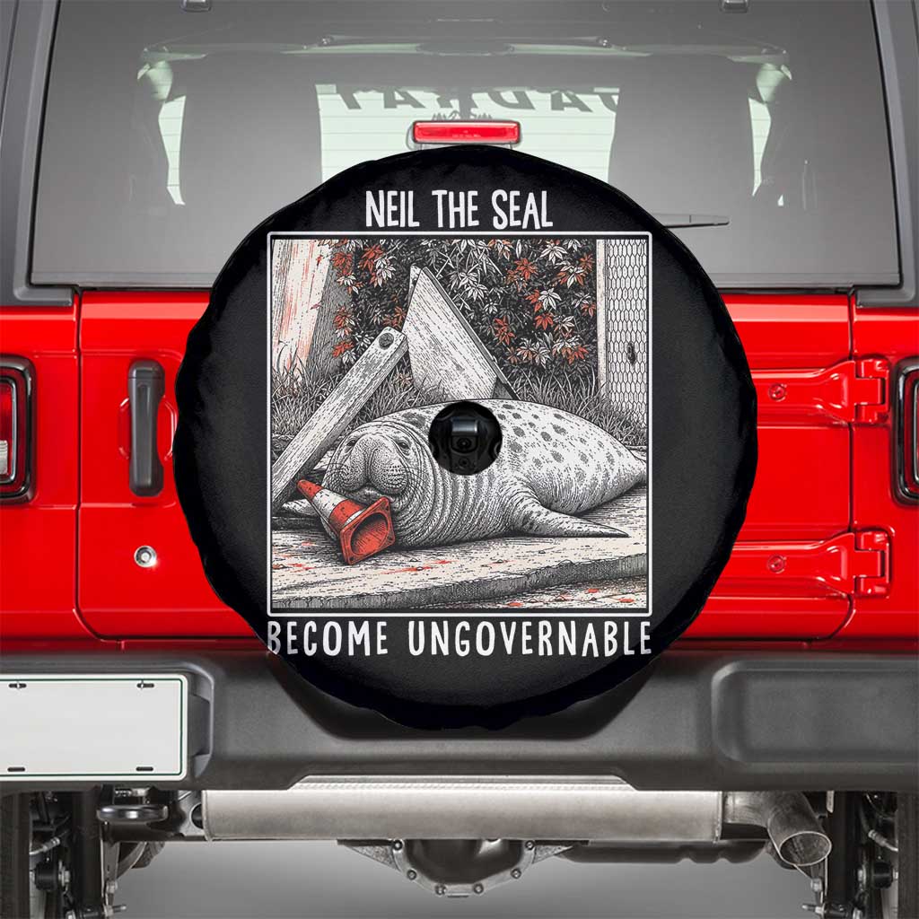 Neil The Seal Become Ungovernable Spare Tire Cover Vintage Elephant Seal Animal Meme