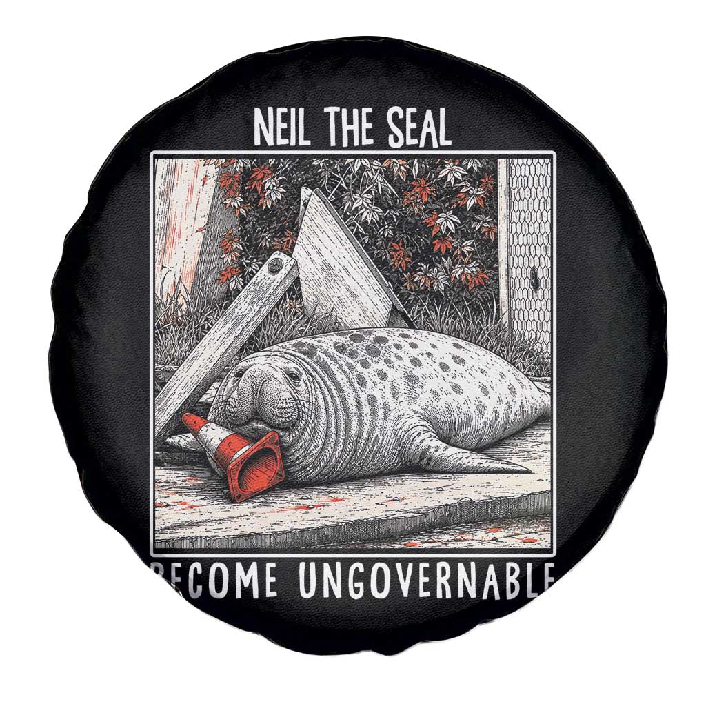 Neil The Seal Become Ungovernable Spare Tire Cover Vintage Elephant Seal Animal Meme