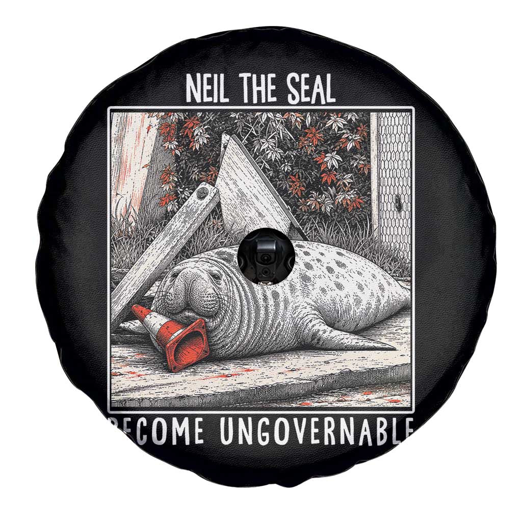 Neil The Seal Become Ungovernable Spare Tire Cover Vintage Elephant Seal Animal Meme