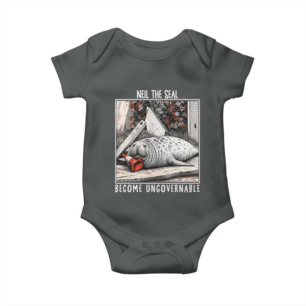 Neil The Seal Become Ungovernable Baby Onesie Vintage Elephant Seal Animal Meme