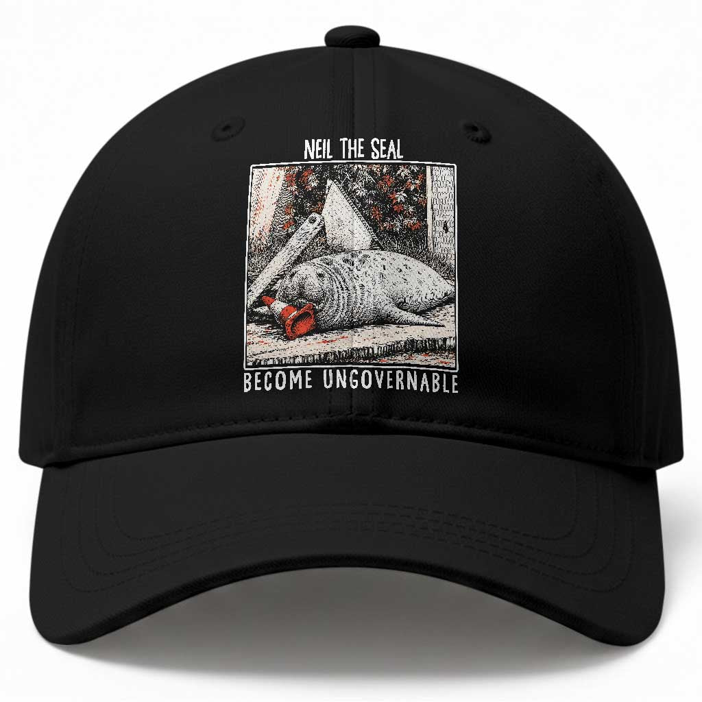 Neil The Seal Become Ungovernable Baseball Cap Vintage Elephant Seal Animal Meme