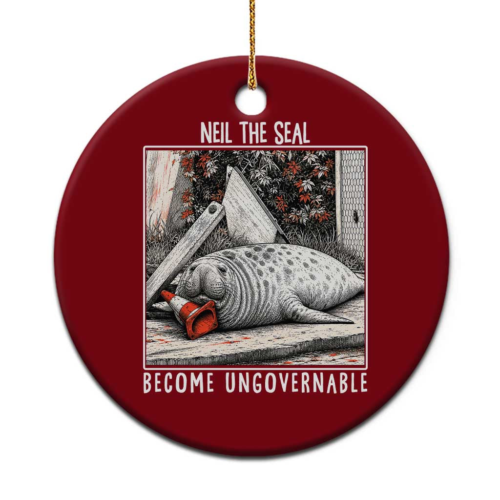 Neil The Seal Become Ungovernable Ceramic Ornament Vintage Elephant Seal Animal Meme