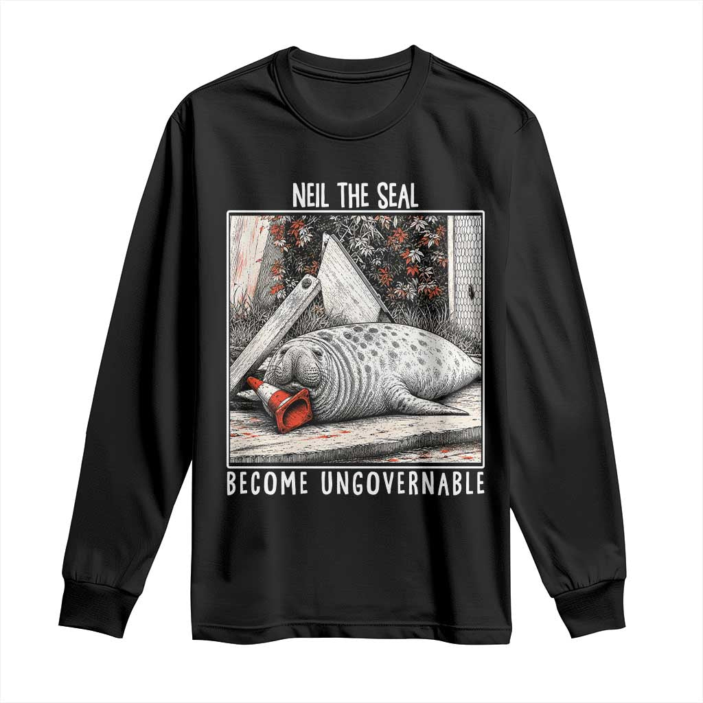 Neil The Seal Become Ungovernable Long Sleeve Shirt Vintage Elephant Seal Animal Meme