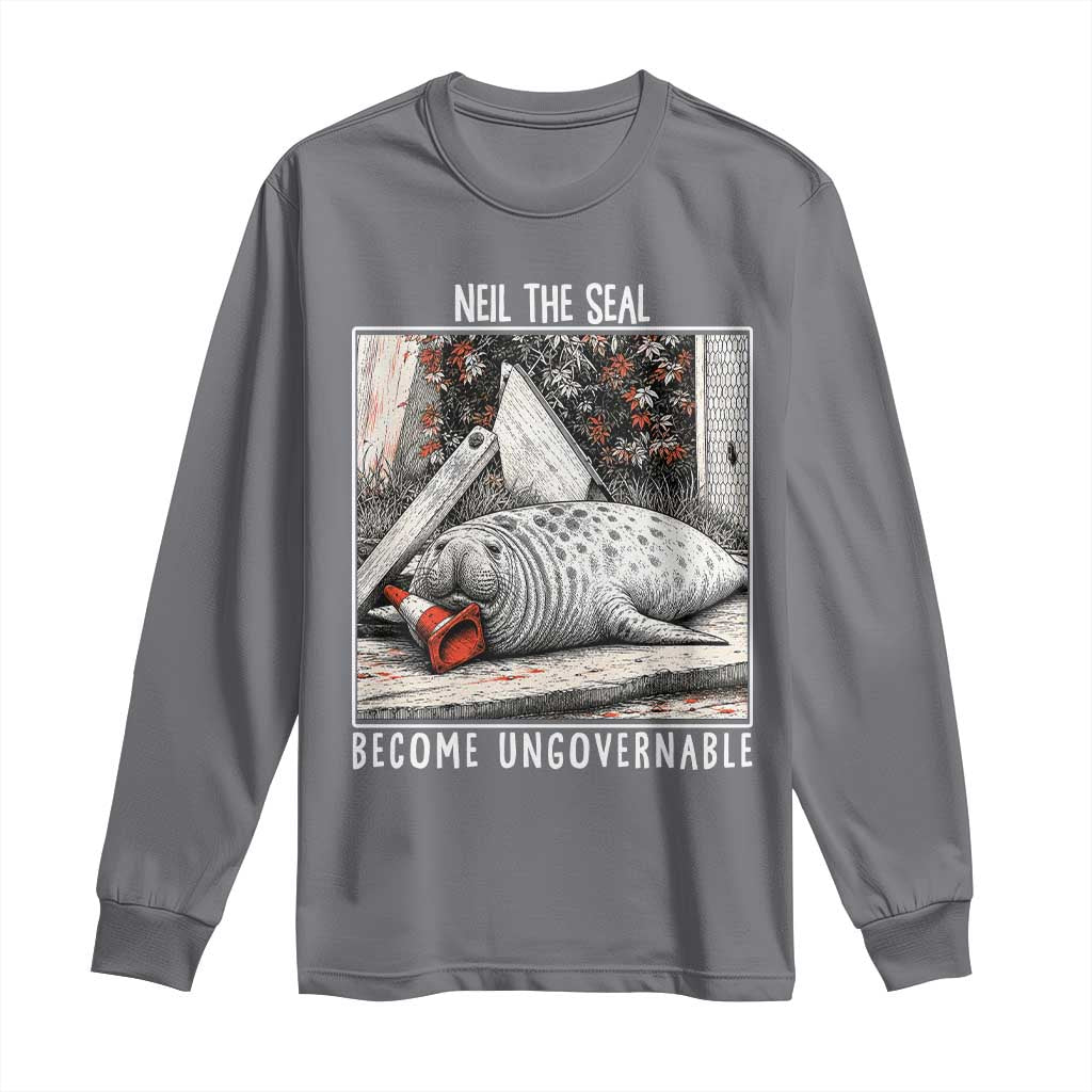 Neil The Seal Become Ungovernable Long Sleeve Shirt Vintage Elephant Seal Animal Meme