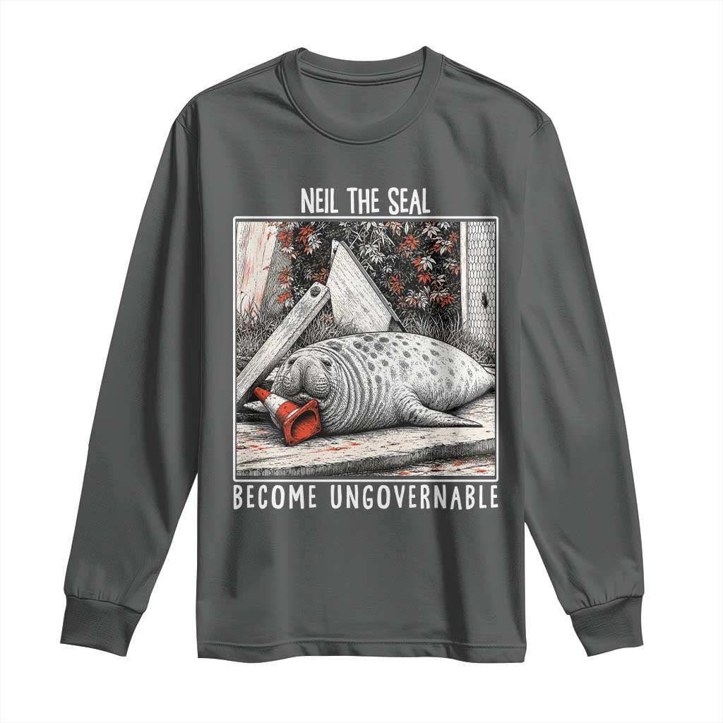 Neil The Seal Become Ungovernable Long Sleeve Shirt Vintage Elephant Seal Animal Meme