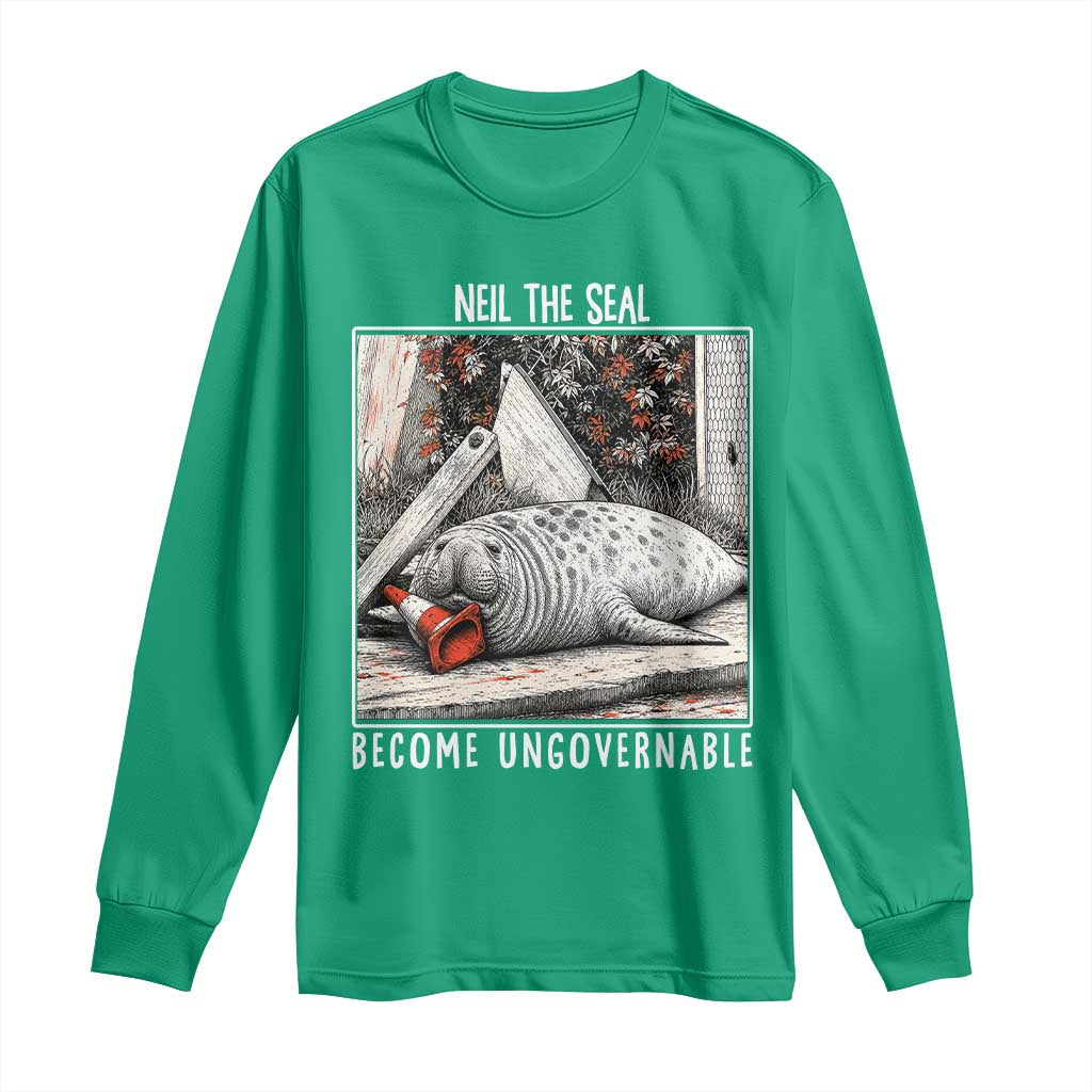 Neil The Seal Become Ungovernable Long Sleeve Shirt Vintage Elephant Seal Animal Meme