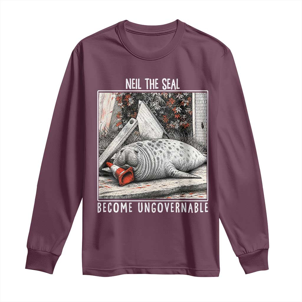 Neil The Seal Become Ungovernable Long Sleeve Shirt Vintage Elephant Seal Animal Meme