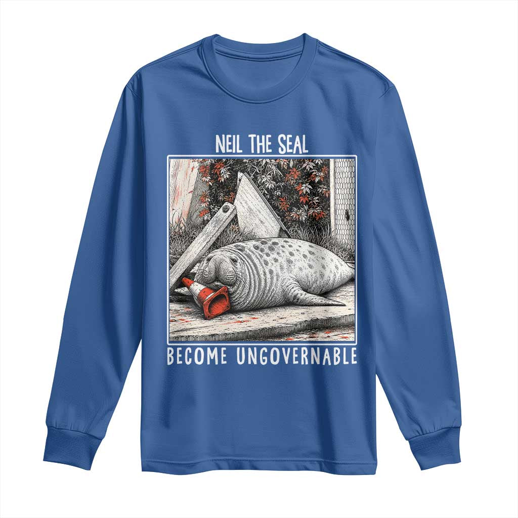 Neil The Seal Become Ungovernable Long Sleeve Shirt Vintage Elephant Seal Animal Meme
