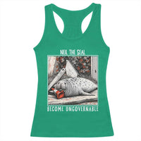 Neil The Seal Become Ungovernable Racerback Tank Top Vintage Elephant Seal Animal Meme