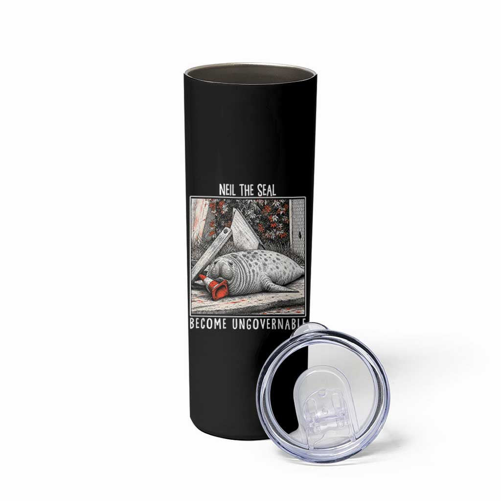 Neil The Seal Become Ungovernable Skinny Tumbler Vintage Elephant Seal Animal Meme