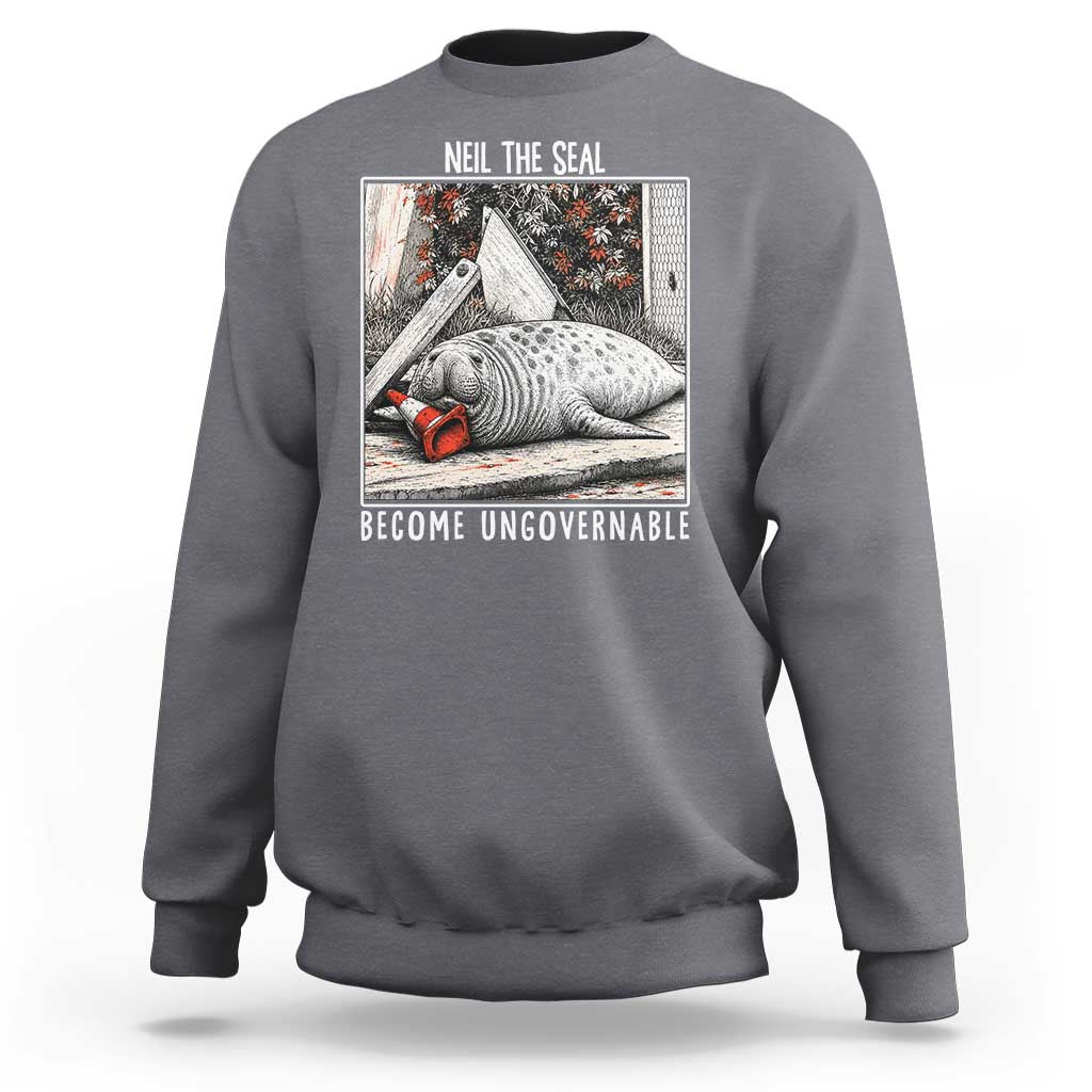 Neil The Seal Become Ungovernable Sweatshirt Vintage Elephant Seal Animal Meme
