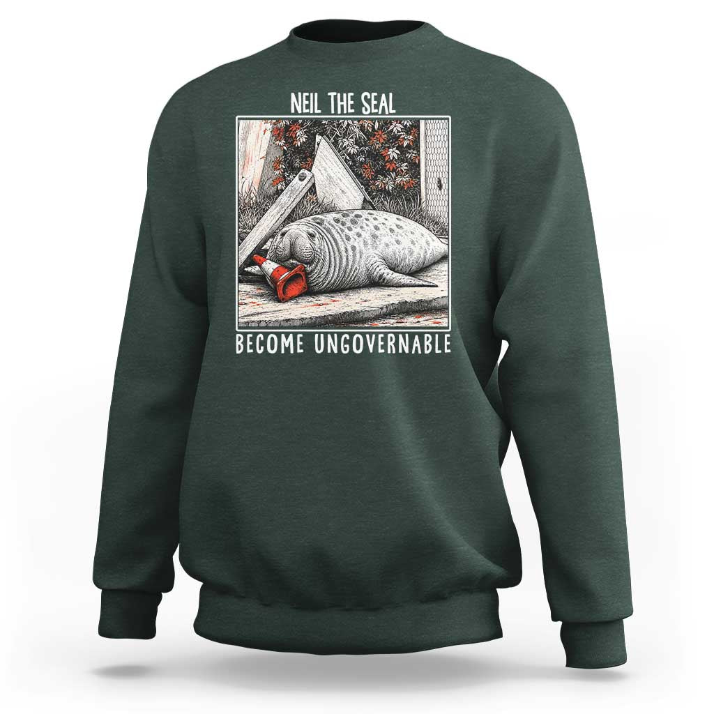 Neil The Seal Become Ungovernable Sweatshirt Vintage Elephant Seal Animal Meme