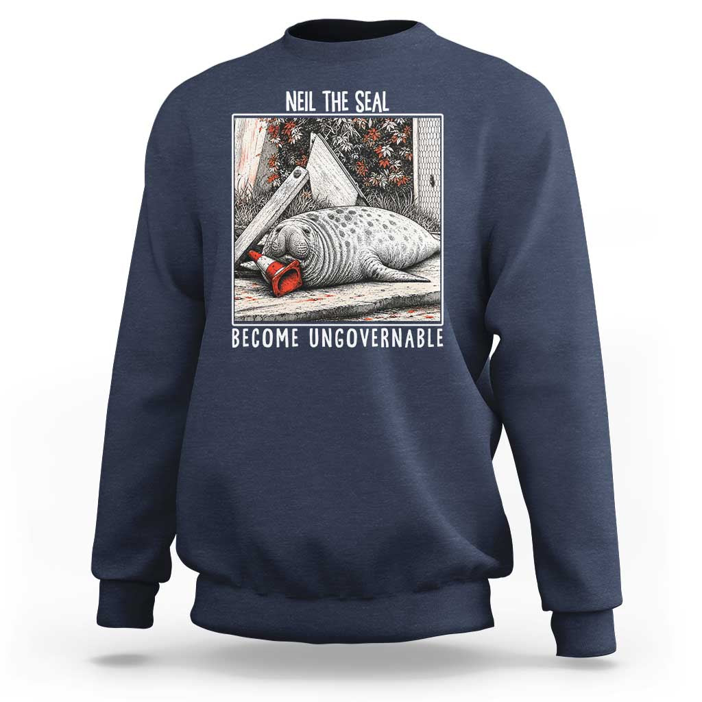 Neil The Seal Become Ungovernable Sweatshirt Vintage Elephant Seal Animal Meme