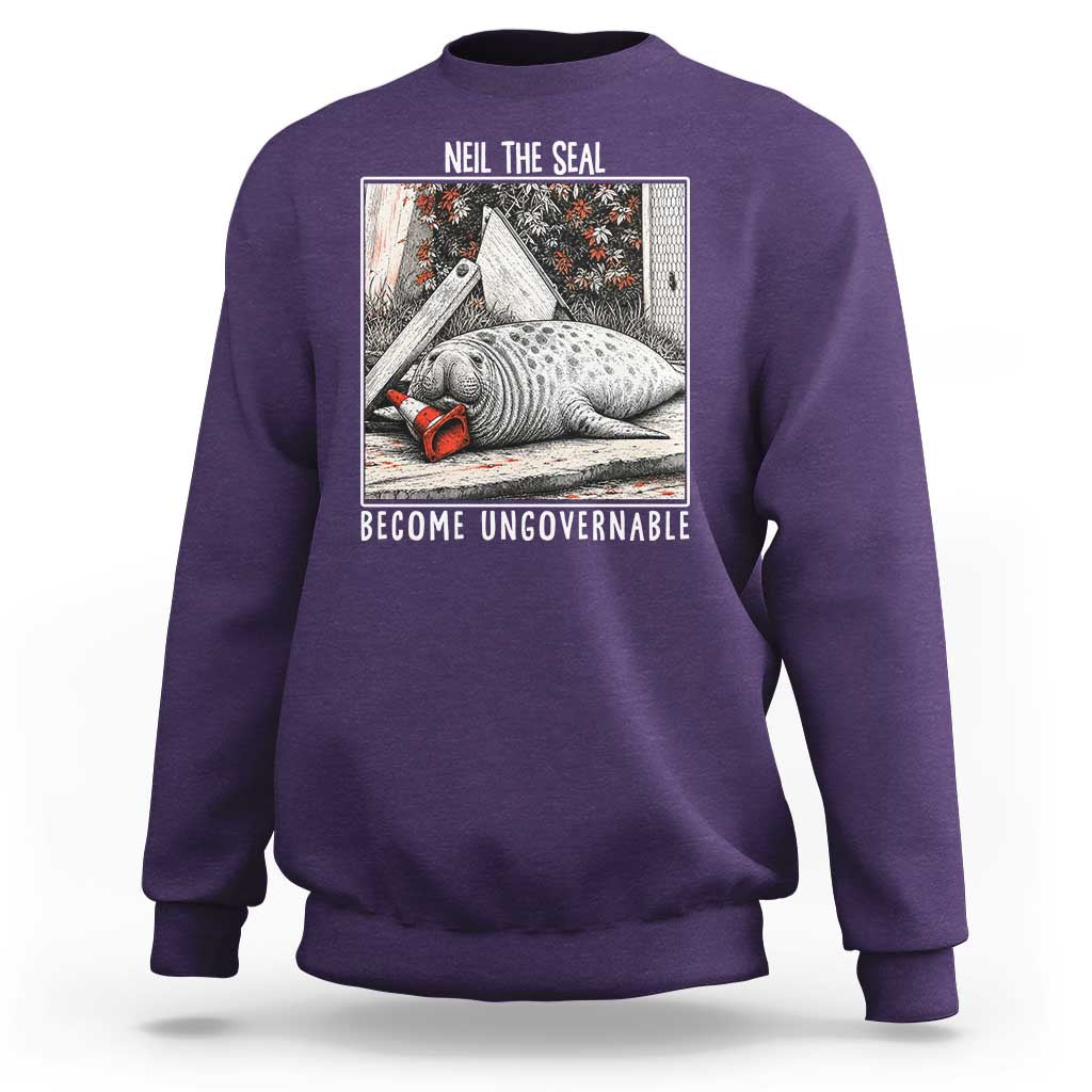 Neil The Seal Become Ungovernable Sweatshirt Vintage Elephant Seal Animal Meme