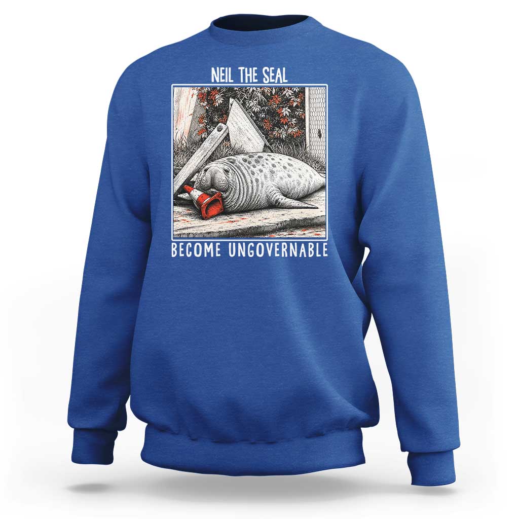 Neil The Seal Become Ungovernable Sweatshirt Vintage Elephant Seal Animal Meme