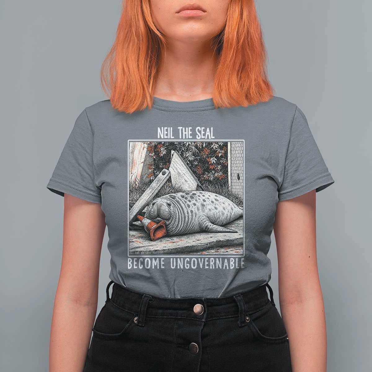 Neil The Seal Become Ungovernable T Shirt For Women Vintage Elephant Seal Animal Meme