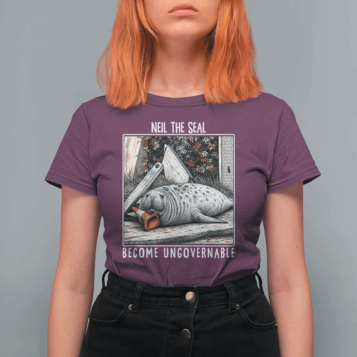 Neil The Seal Become Ungovernable T Shirt For Women Vintage Elephant Seal Animal Meme