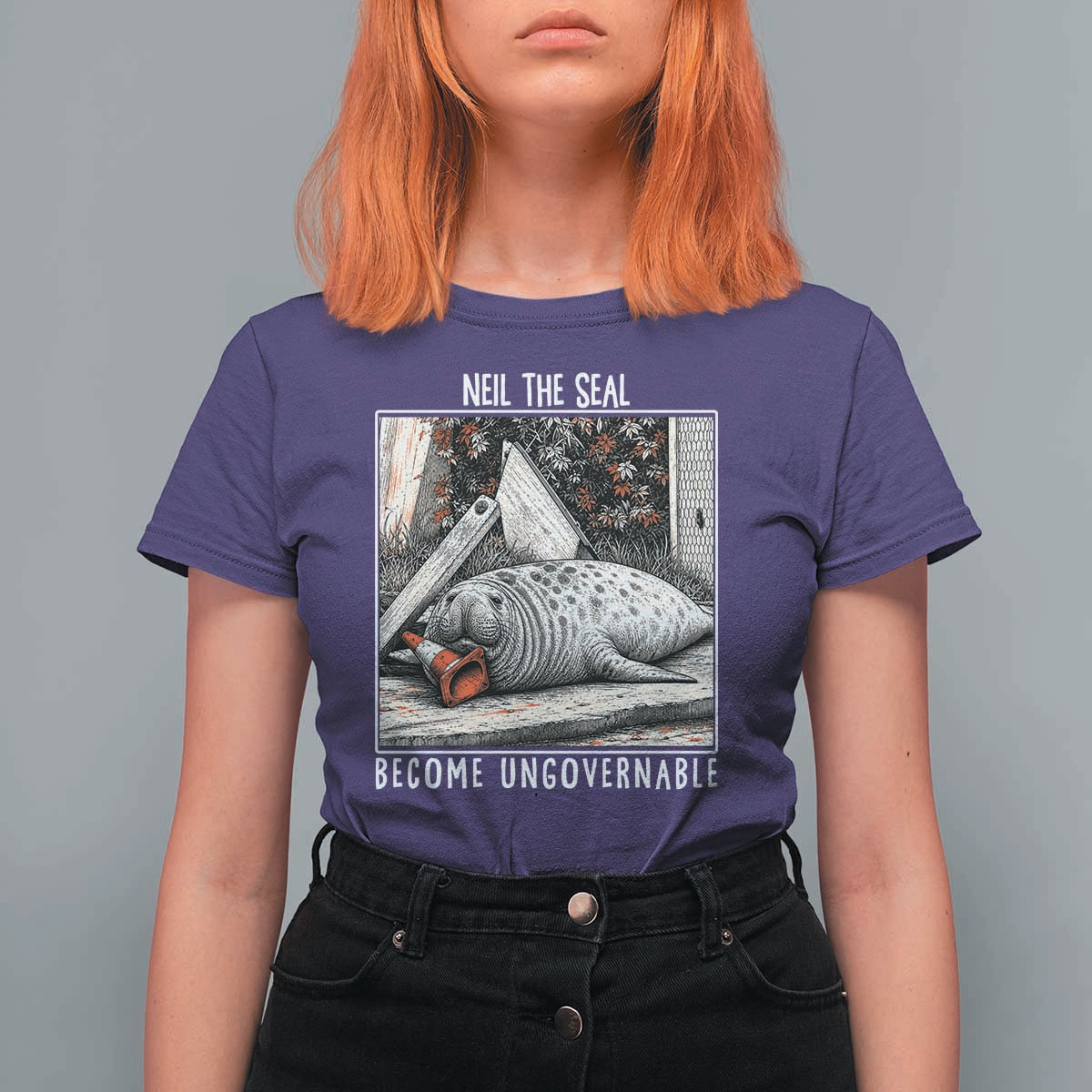 Neil The Seal Become Ungovernable T Shirt For Women Vintage Elephant Seal Animal Meme