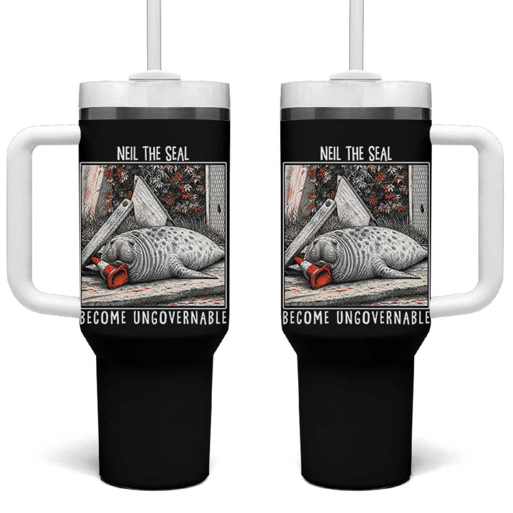 Neil The Seal Become Ungovernable Tumbler With Handle Vintage Elephant Seal Animal Meme