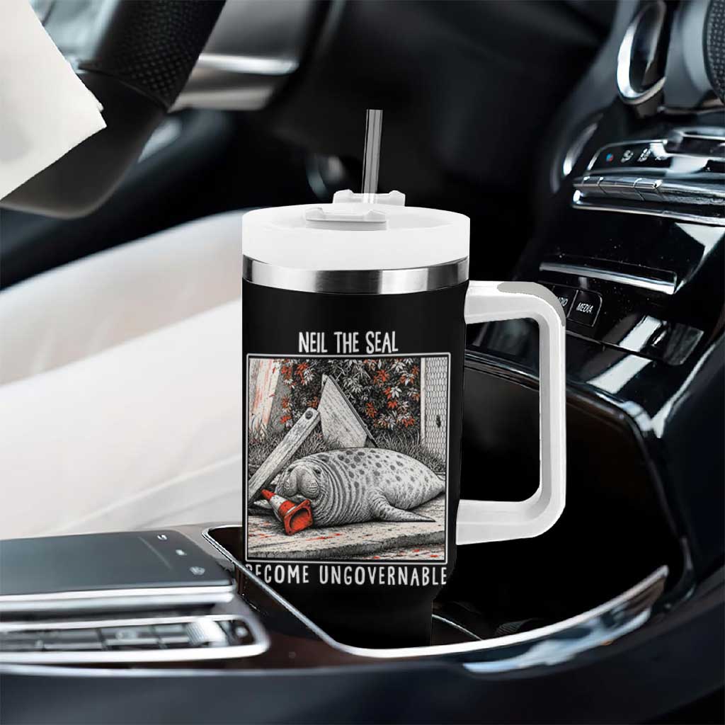 Neil The Seal Become Ungovernable Tumbler With Handle Vintage Elephant Seal Animal Meme