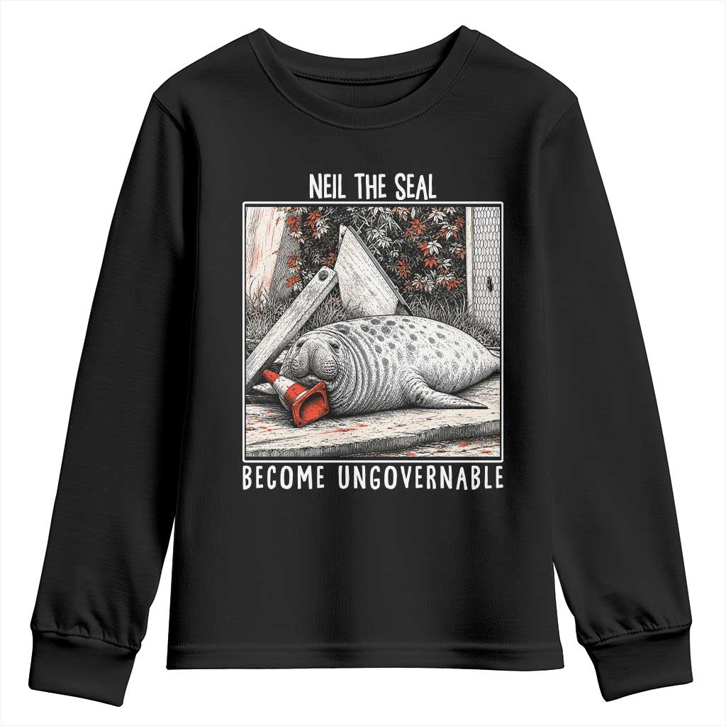 Neil The Seal Become Ungovernable Youth Sweatshirt Vintage Elephant Seal Animal Meme