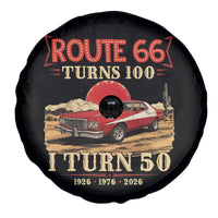 Highway 66 Turn 100 I Turn 50 Spare Tire Cover Vintage 1976 Road Sign Classic Muscle Car Lover 50th Birthday Gift