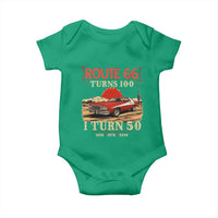 Highway 66 Turn 100 I Turn 50 Baby Onesie Vintage 1976 Road Sign Classic Muscle Car Lover 50th Birthday Gift