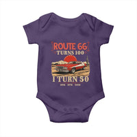 Highway 66 Turn 100 I Turn 50 Baby Onesie Vintage 1976 Road Sign Classic Muscle Car Lover 50th Birthday Gift