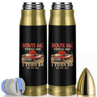 Highway 66 Turn 100 I Turn 50 Bullet Tumbler Vintage 1976 Road Sign Classic Muscle Car Lover 50th Birthday Gift