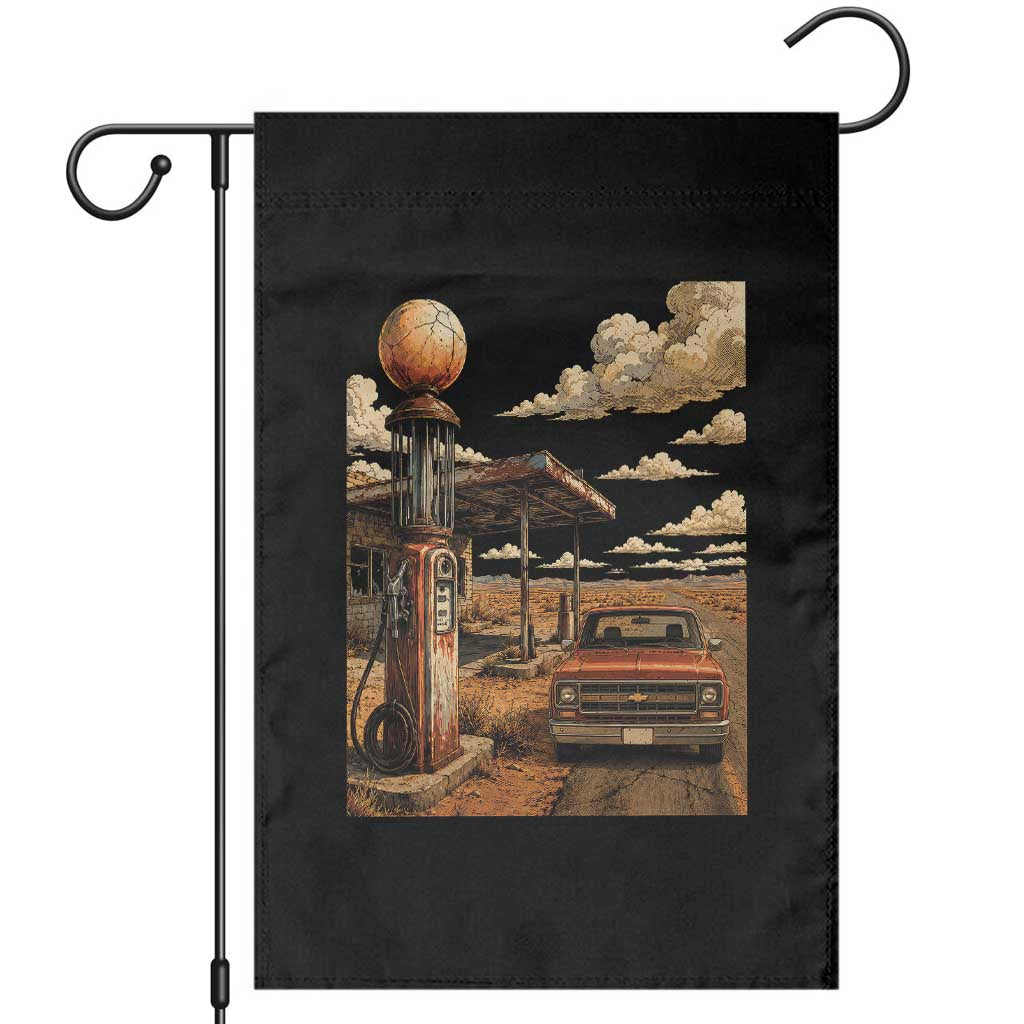 Highway 66 Classic Gas Pump Desert Classic Pickup Truck Car Lover Garden Flag