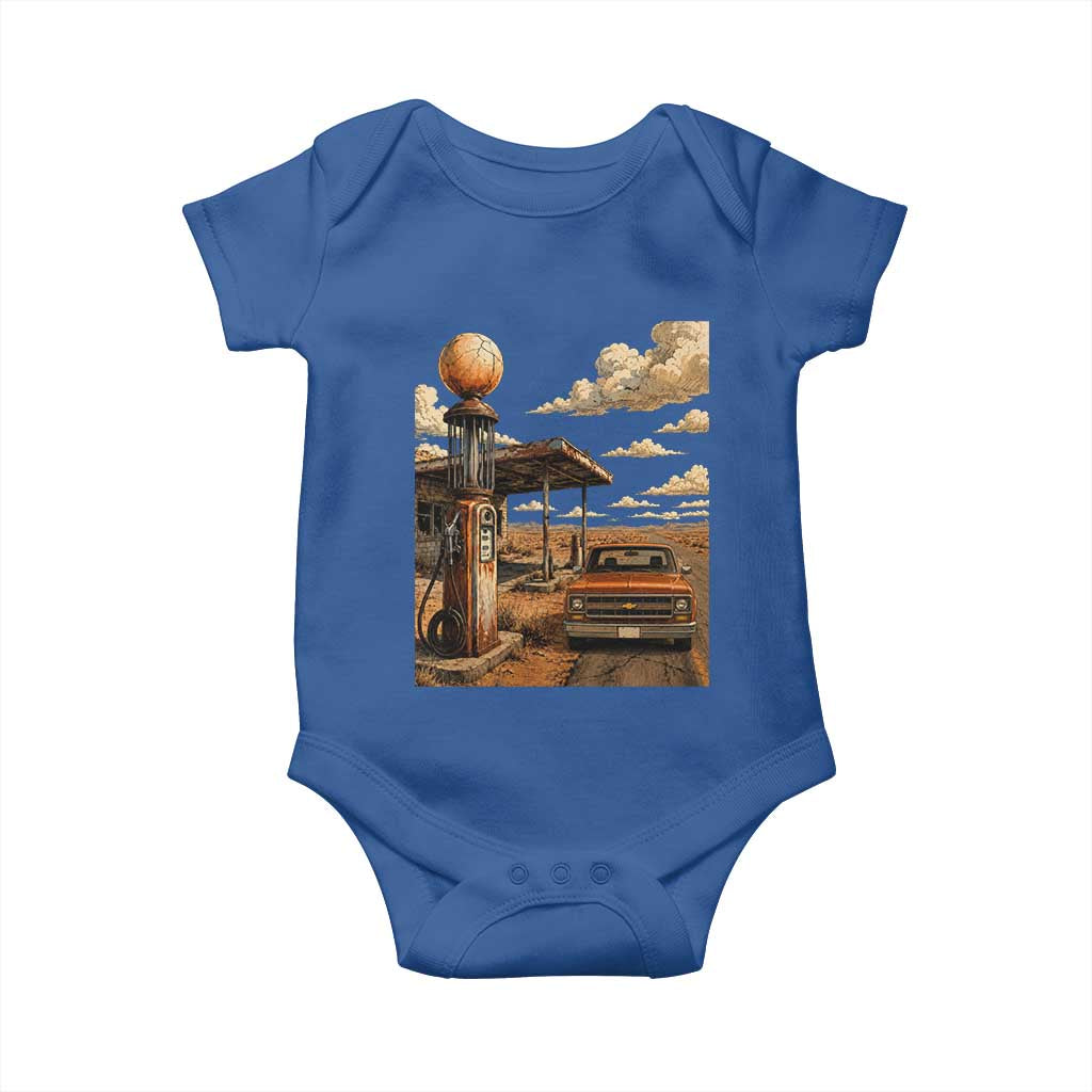 Highway 66 Classic Gas Pump Desert Classic Pickup Truck Car Lover Baby Onesie