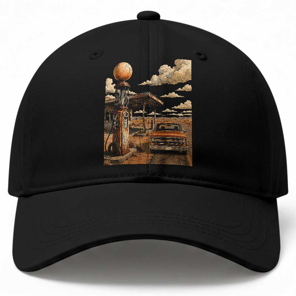 Highway 66 Classic Gas Pump Desert Classic Pickup Truck Car Lover Baseball Cap