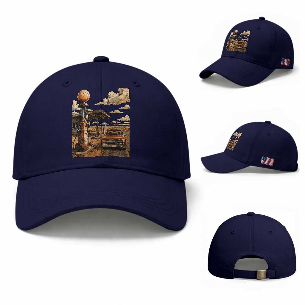 Highway 66 Classic Gas Pump Desert Classic Pickup Truck Car Lover Baseball Cap