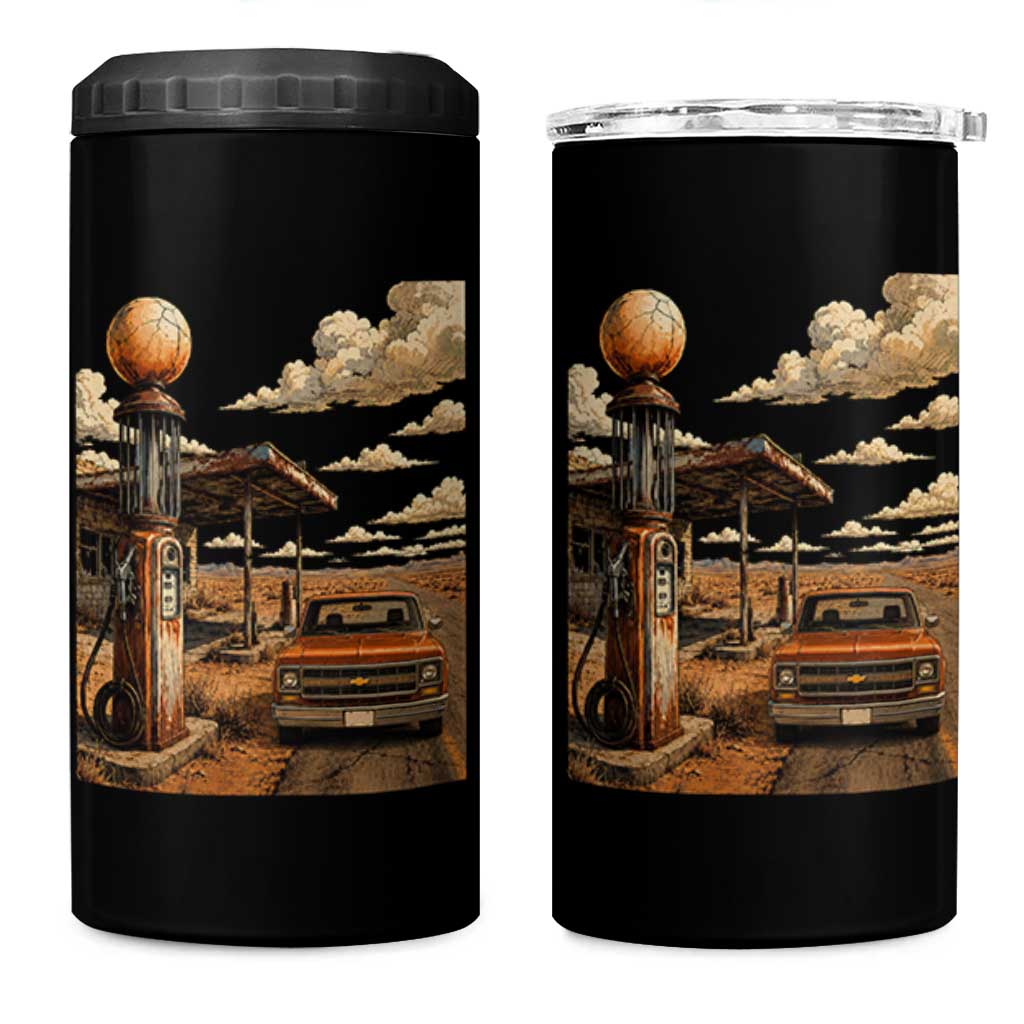 Highway 66 Classic Gas Pump Desert Classic Pickup Truck Car Lover 4 in 1 Can Cooler Tumbler