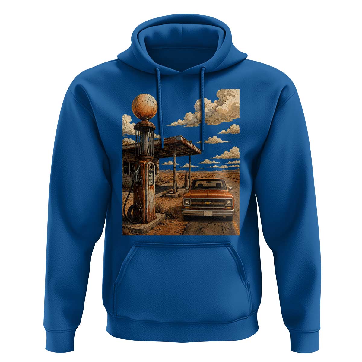 Highway 66 Classic Gas Pump Desert Classic Pickup Truck Car Lover Hoodie