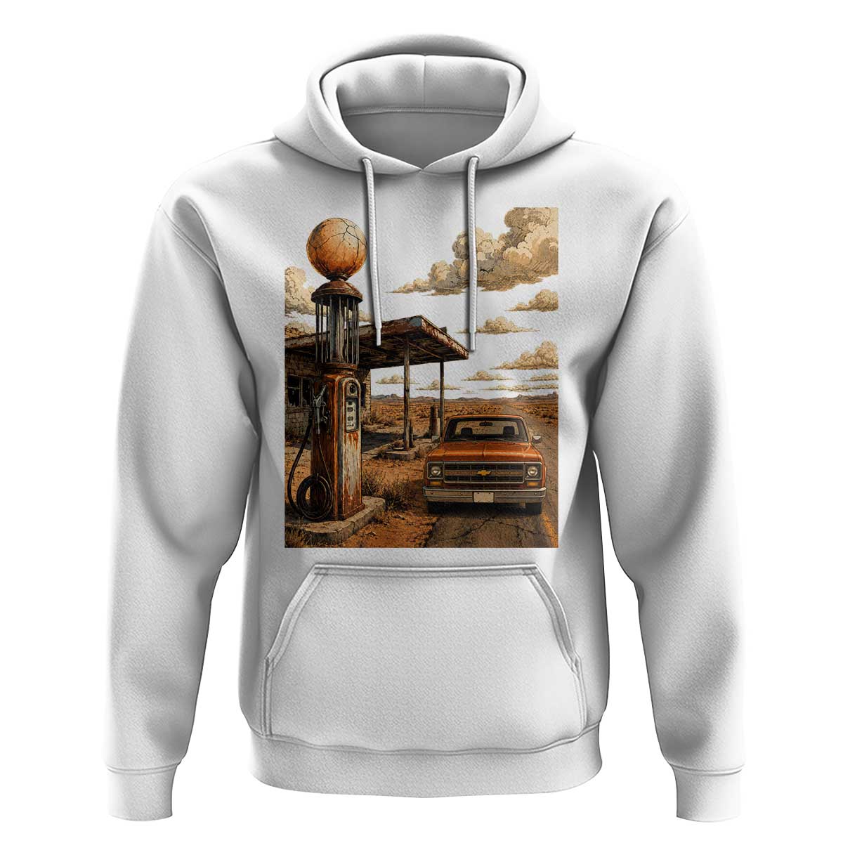 Highway 66 Classic Gas Pump Desert Classic Pickup Truck Car Lover Hoodie