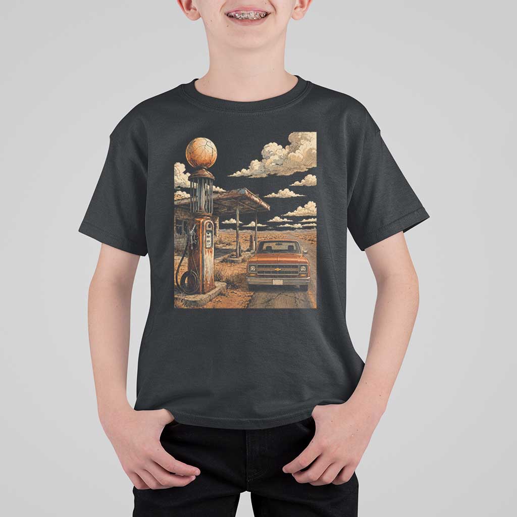 Highway 66 Classic Gas Pump Desert Classic Pickup Truck Car Lover T Shirt For Kid