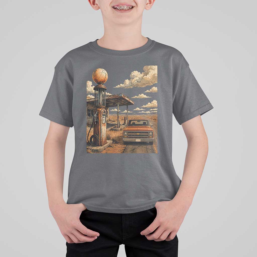 Highway 66 Classic Gas Pump Desert Classic Pickup Truck Car Lover T Shirt For Kid