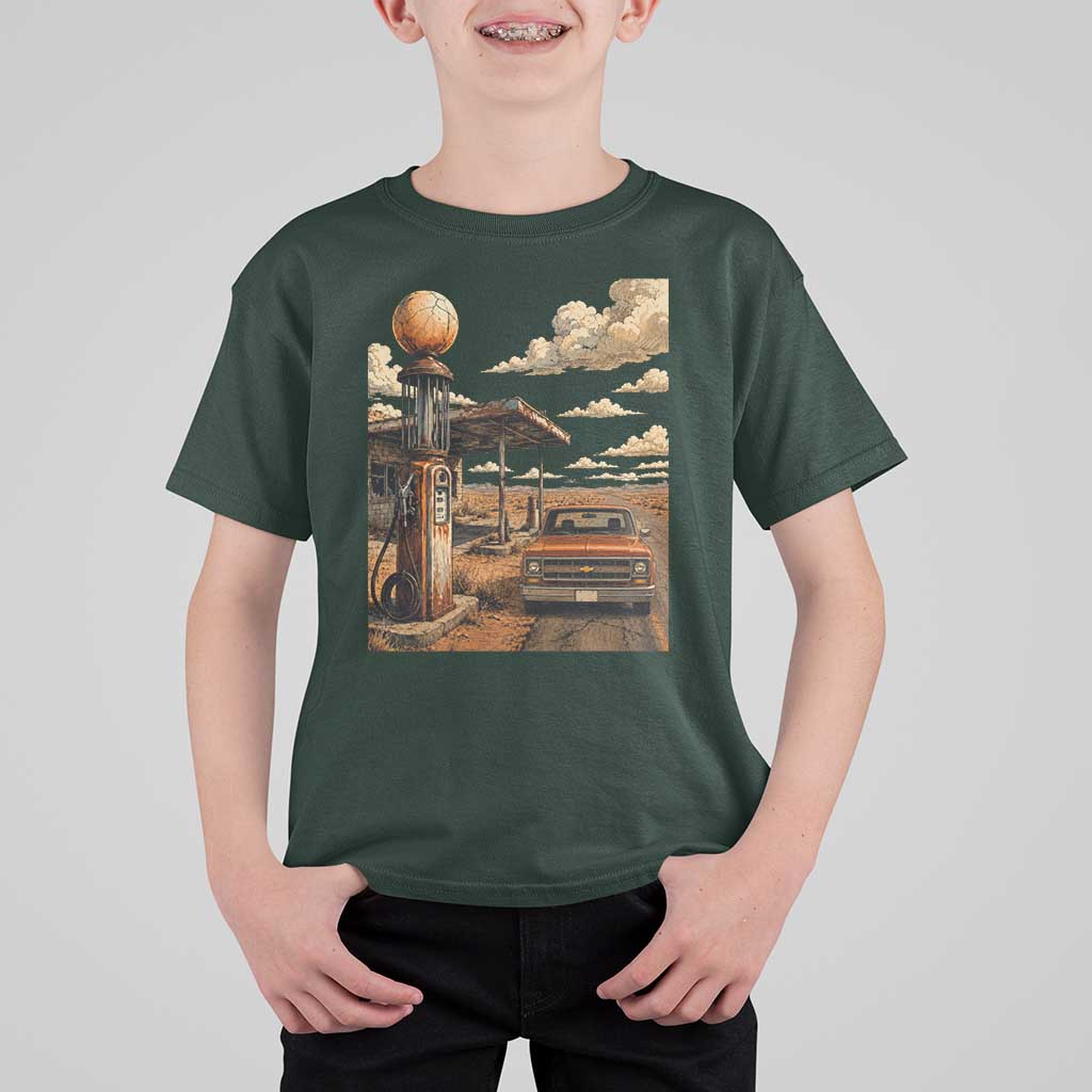 Highway 66 Classic Gas Pump Desert Classic Pickup Truck Car Lover T Shirt For Kid