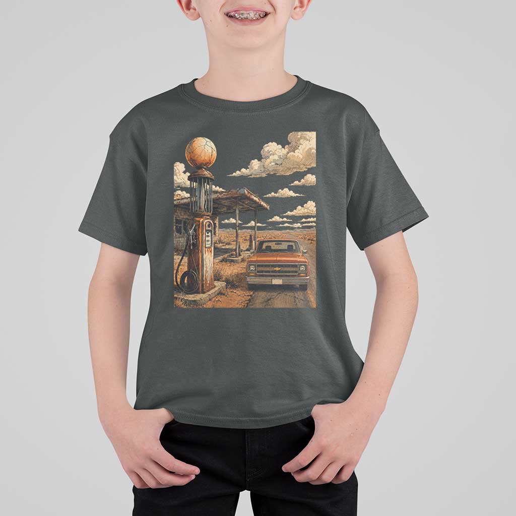 Highway 66 Classic Gas Pump Desert Classic Pickup Truck Car Lover T Shirt For Kid