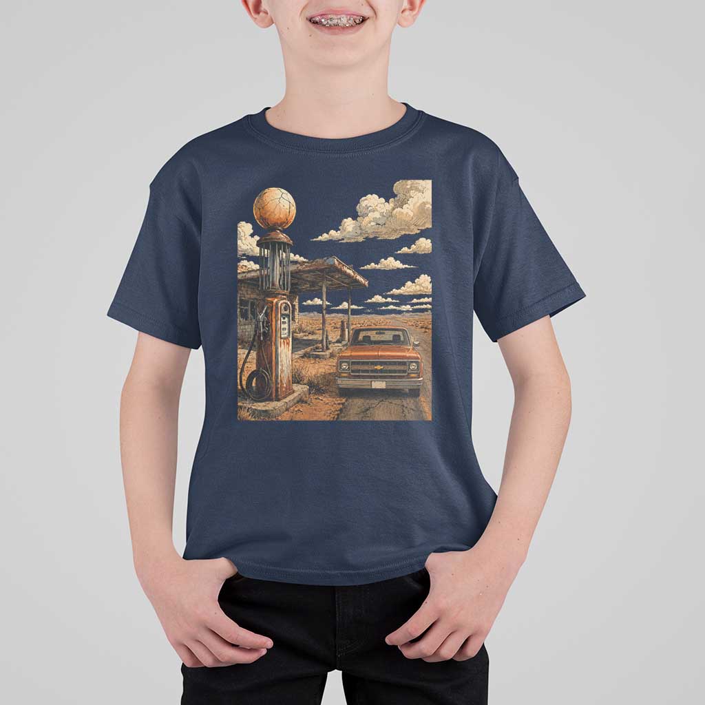 Highway 66 Classic Gas Pump Desert Classic Pickup Truck Car Lover T Shirt For Kid
