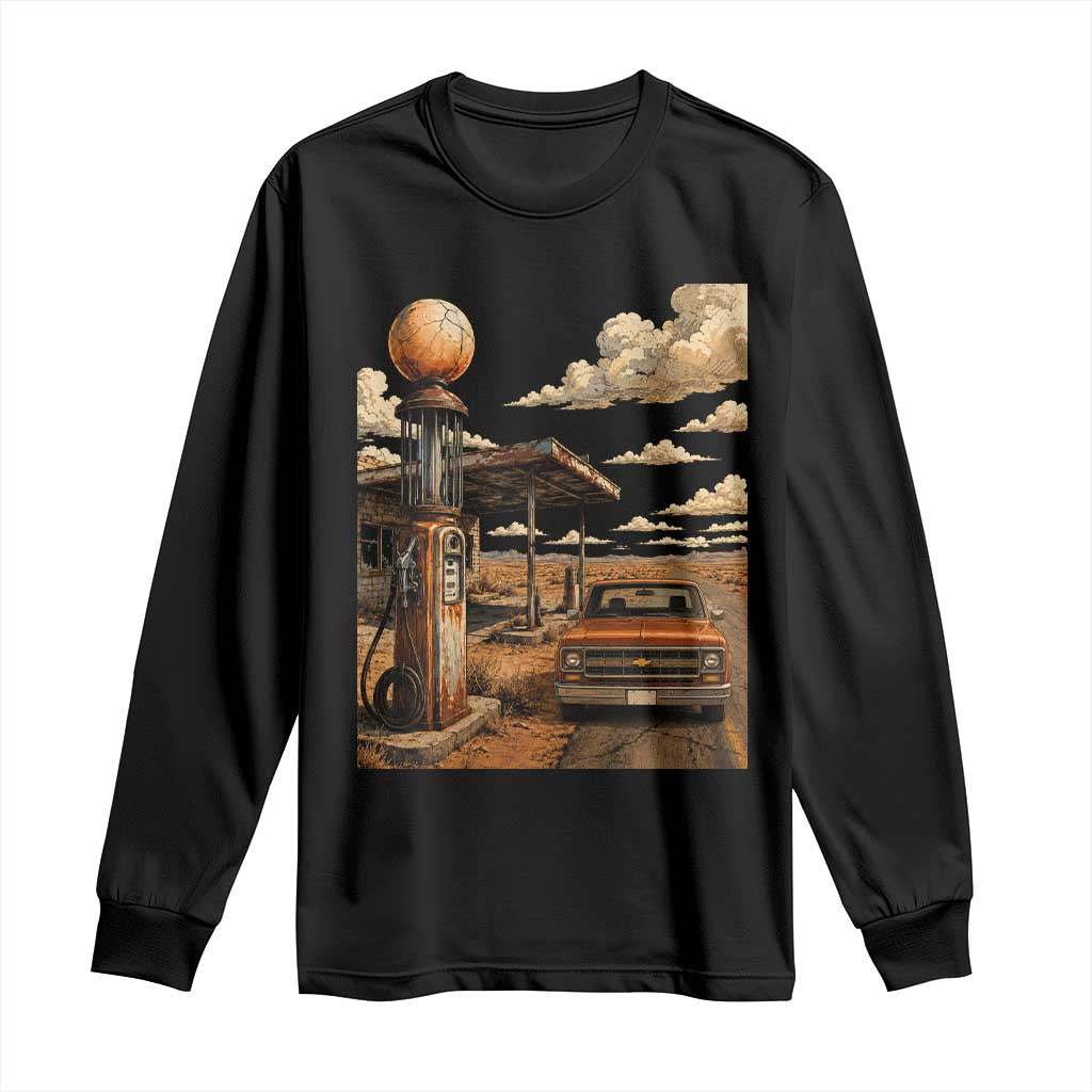 Highway 66 Classic Gas Pump Desert Classic Pickup Truck Car Lover Long Sleeve Shirt