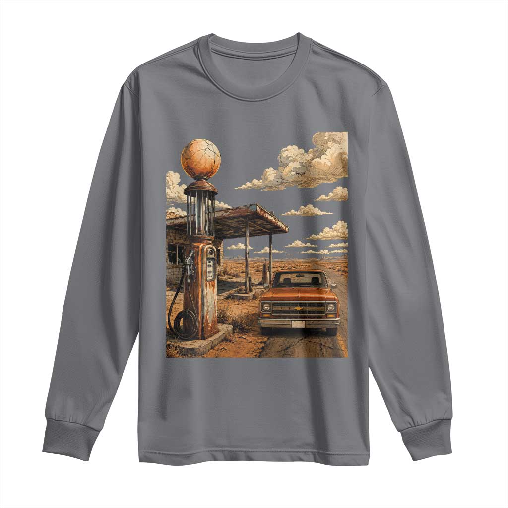 Highway 66 Classic Gas Pump Desert Classic Pickup Truck Car Lover Long Sleeve Shirt
