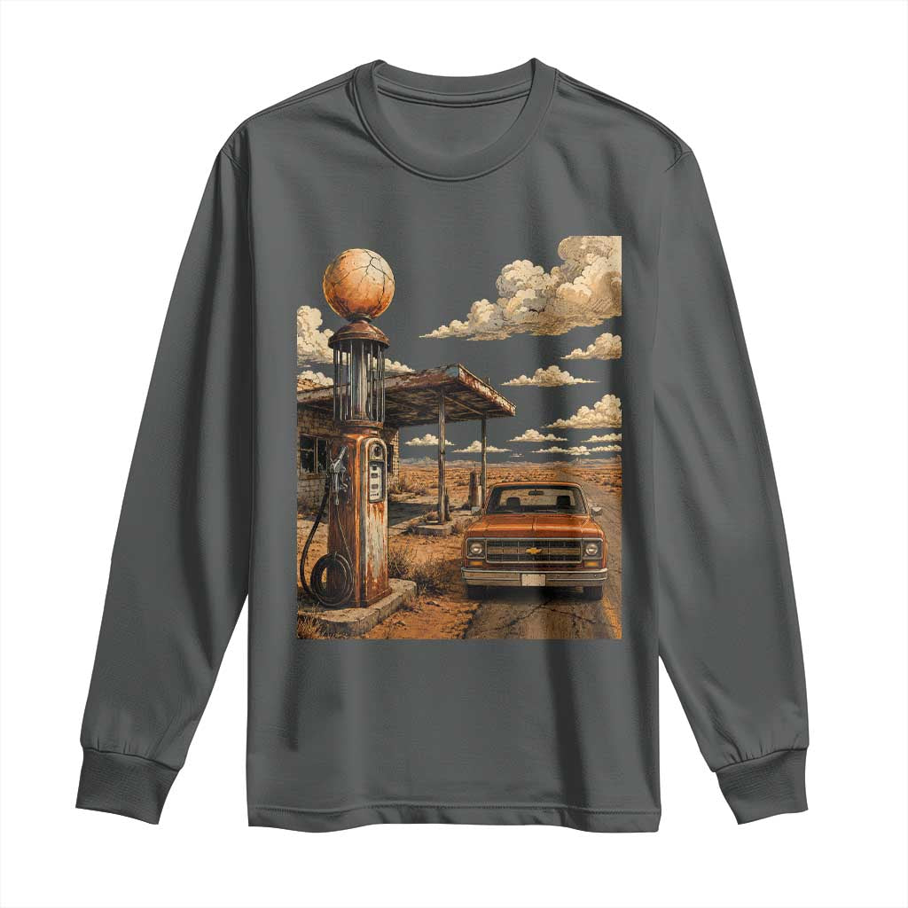 Highway 66 Classic Gas Pump Desert Classic Pickup Truck Car Lover Long Sleeve Shirt