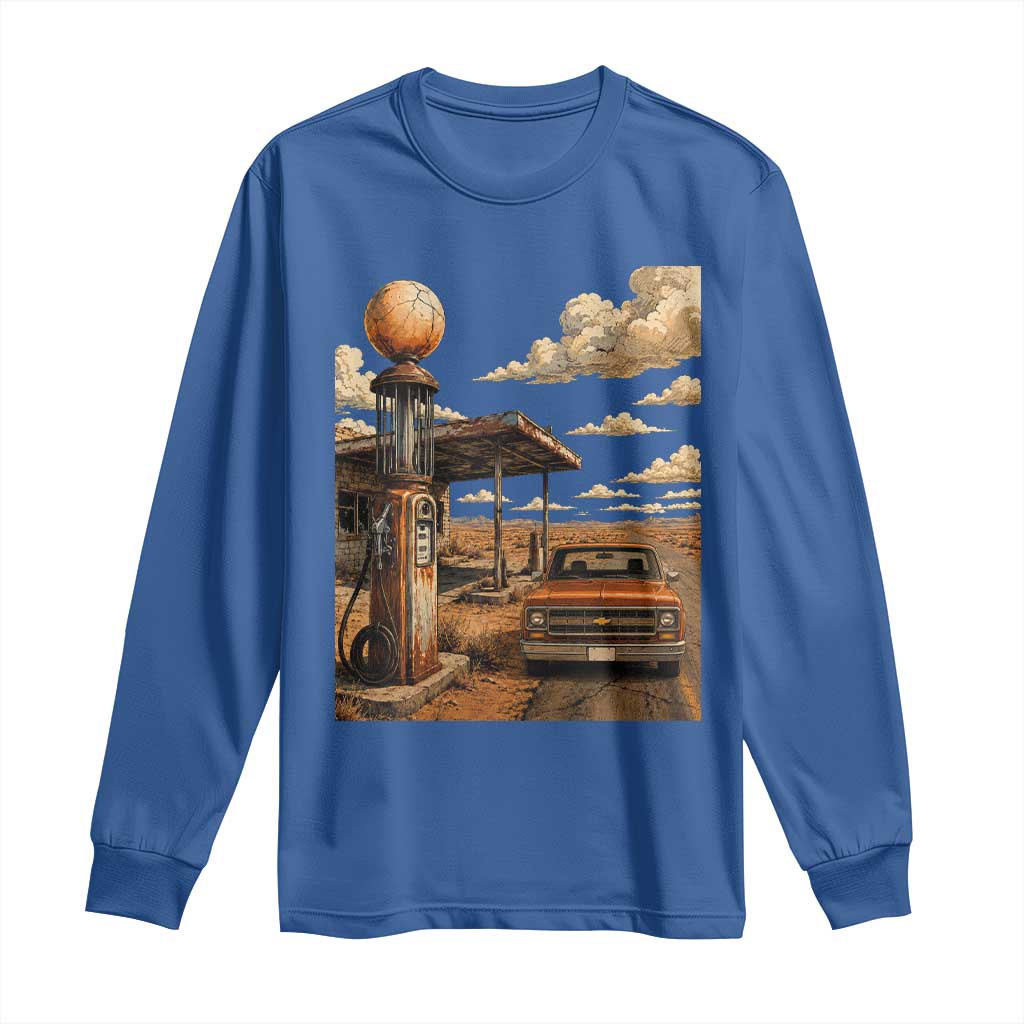 Highway 66 Classic Gas Pump Desert Classic Pickup Truck Car Lover Long Sleeve Shirt