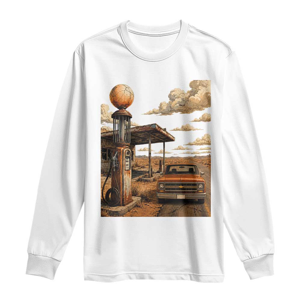Highway 66 Classic Gas Pump Desert Classic Pickup Truck Car Lover Long Sleeve Shirt
