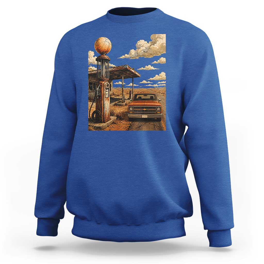 Highway 66 Classic Gas Pump Desert Classic Pickup Truck Car Lover Sweatshirt