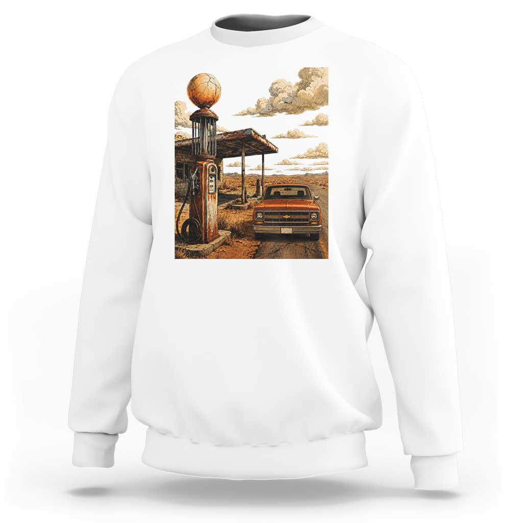 Highway 66 Classic Gas Pump Desert Classic Pickup Truck Car Lover Sweatshirt